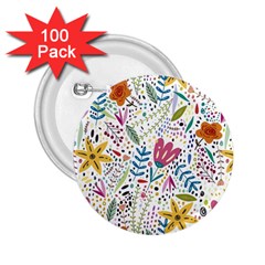 Flowers-484 2 25  Buttons (100 Pack) 