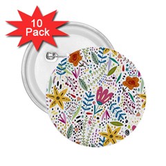 Flowers-484 2 25  Buttons (10 Pack) 