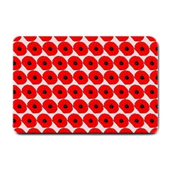 Red Peony Flower Pattern Small Doormat by GardenOfOphir