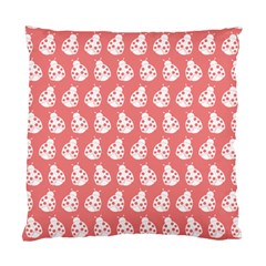 Coral And White Lady Bug Pattern Standard Cushion Case (One Side)