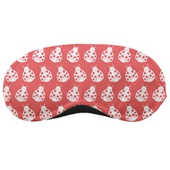 Coral And White Lady Bug Pattern Sleeping Mask