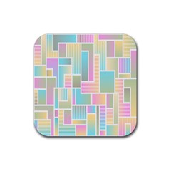 Color-blocks Rubber Coaster (square) by nateshop