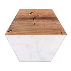 Feather Marble Wood Coaster (hexagon)  by nateshop