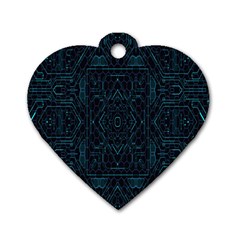 Geometric-art-003 Dog Tag Heart (two Sides) by nateshop