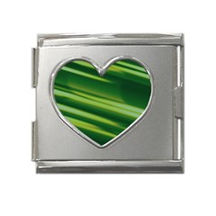 Green-01 Mega Link Heart Italian Charm (18mm)