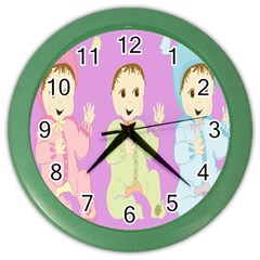 Happy 02 Color Wall Clock by nateshop