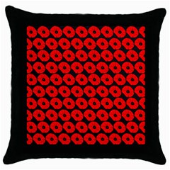 Charcoal And Red Peony Flower Pattern Throw Pillow Case (black) by GardenOfOphir