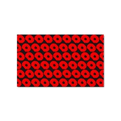 Charcoal And Red Peony Flower Pattern Sticker (Rectangular)