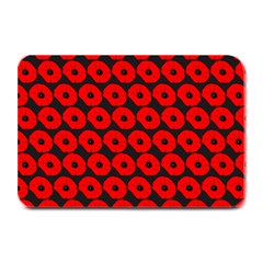 Charcoal And Red Peony Flower Pattern Plate Mats by GardenOfOphir