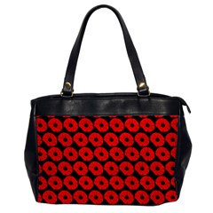 Charcoal And Red Peony Flower Pattern Oversize Office Handbag