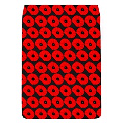 Charcoal And Red Peony Flower Pattern Removable Flap Cover (l) by GardenOfOphir