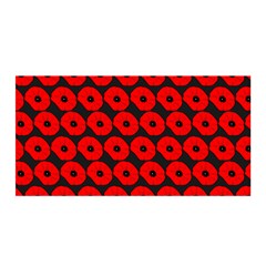 Charcoal And Red Peony Flower Pattern Satin Wrap 35  X 70  by GardenOfOphir