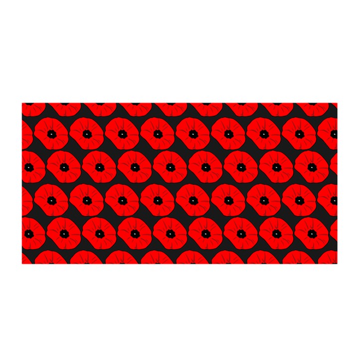 Charcoal And Red Peony Flower Pattern Satin Wrap 35  x 70 