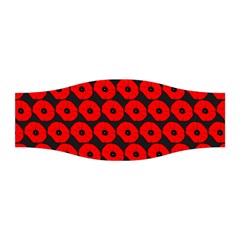 Charcoal And Red Peony Flower Pattern Stretchable Headband