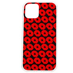 Charcoal And Red Peony Flower Pattern iPhone 12 Pro max TPU UV Print Case