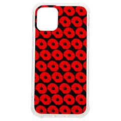 Charcoal And Red Peony Flower Pattern Iphone 12 Mini Tpu Uv Print Case	 by GardenOfOphir