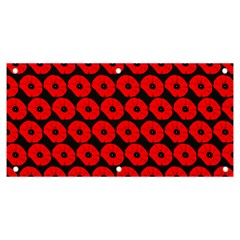 Charcoal And Red Peony Flower Pattern Banner and Sign 6  x 3 