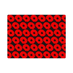 Charcoal And Red Peony Flower Pattern Premium Plush Fleece Blanket (Mini)