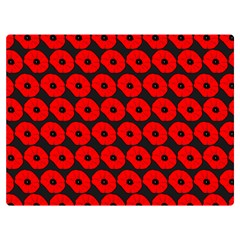 Charcoal And Red Peony Flower Pattern Two Sides Premium Plush Fleece Blanket (Extra Small)