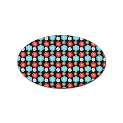 Colorful Floral Pattern Sticker Oval (100 Pack)