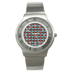 Colorful Floral Pattern Stainless Steel Watch by GardenOfOphir