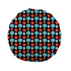 Colorful Floral Pattern Standard 15  Premium Round Cushions by GardenOfOphir