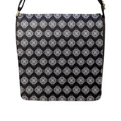 Abstract Knot Geometric Tile Pattern Flap Closure Messenger Bag (l) by GardenOfOphir