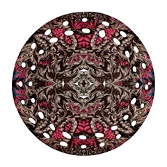 Pink Brown Liquify Repeats Iii Ornament (round Filigree) by kaleidomarblingart