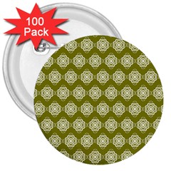 Abstract Knot Geometric Tile Pattern 3  Buttons (100 Pack) 