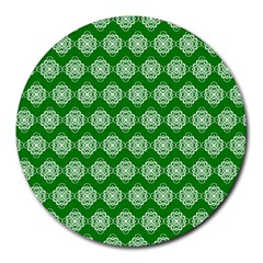 Abstract Knot Geometric Tile Pattern Round Mousepad by GardenOfOphir