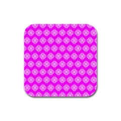 Abstract Knot Geometric Tile Pattern Rubber Square Coaster (4 Pack) by GardenOfOphir