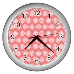 Abstract Knot Geometric Tile Pattern Wall Clock (silver) by GardenOfOphir