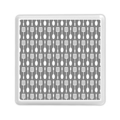 Gray And White Kitchen Utensils Pattern Memory Card Reader (square) by GardenOfOphir