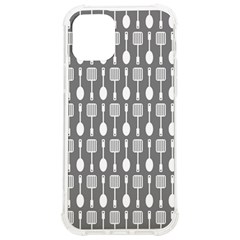 Gray And White Kitchen Utensils Pattern Iphone 12/12 Pro Tpu Uv Print Case by GardenOfOphir