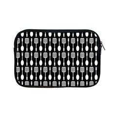 Black And White Spatula Spoon Pattern Apple Ipad Mini Zipper Cases by GardenOfOphir