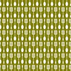 Olive Green Spatula Spoon Pattern Play Mat (rectangle) by GardenOfOphir