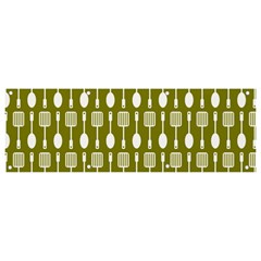 Olive Green Spatula Spoon Pattern Banner And Sign 9  X 3  by GardenOfOphir