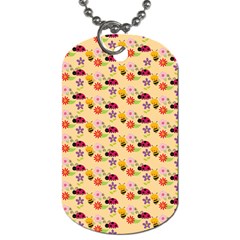 Colorful Ladybug Bess And Flowers Pattern Dog Tag (one Side) by GardenOfOphir