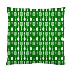 Green And White Kitchen Utensils Pattern Standard Cushion Case (two Sides) by GardenOfOphir