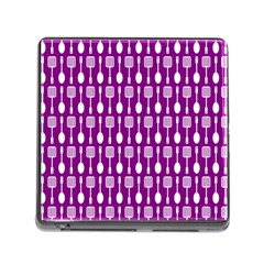 Magenta Spatula Spoon Pattern Memory Card Reader (square 5 Slot) by GardenOfOphir