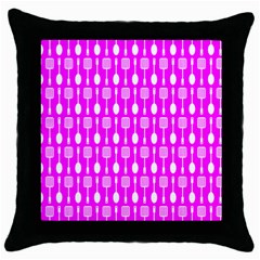 Purple Spatula Spoon Pattern Throw Pillow Case (Black)