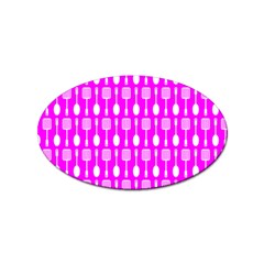 Purple Spatula Spoon Pattern Sticker Oval (10 pack)