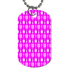 Purple Spatula Spoon Pattern Dog Tag (two Sides) by GardenOfOphir