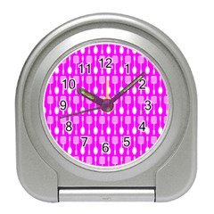 Purple Spatula Spoon Pattern Travel Alarm Clock