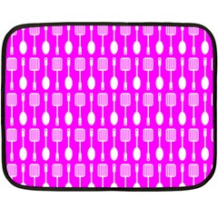 Purple Spatula Spoon Pattern Two Sides Fleece Blanket (Mini)