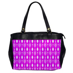 Purple Spatula Spoon Pattern Oversize Office Handbag