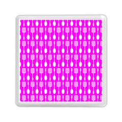 Purple Spatula Spoon Pattern Memory Card Reader (Square)