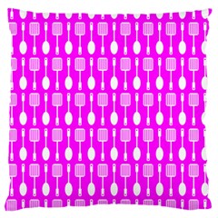 Purple Spatula Spoon Pattern Large Cushion Case (two Sides) by GardenOfOphir