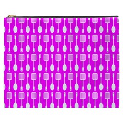 Purple Spatula Spoon Pattern Cosmetic Bag (XXXL)