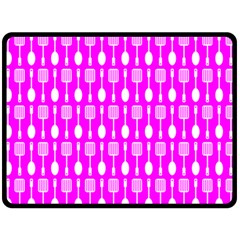 Purple Spatula Spoon Pattern Two Sides Fleece Blanket (Large)